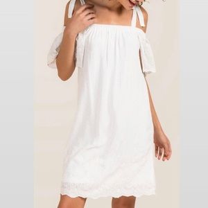 Francesca’s White Cold Shoulder Dress